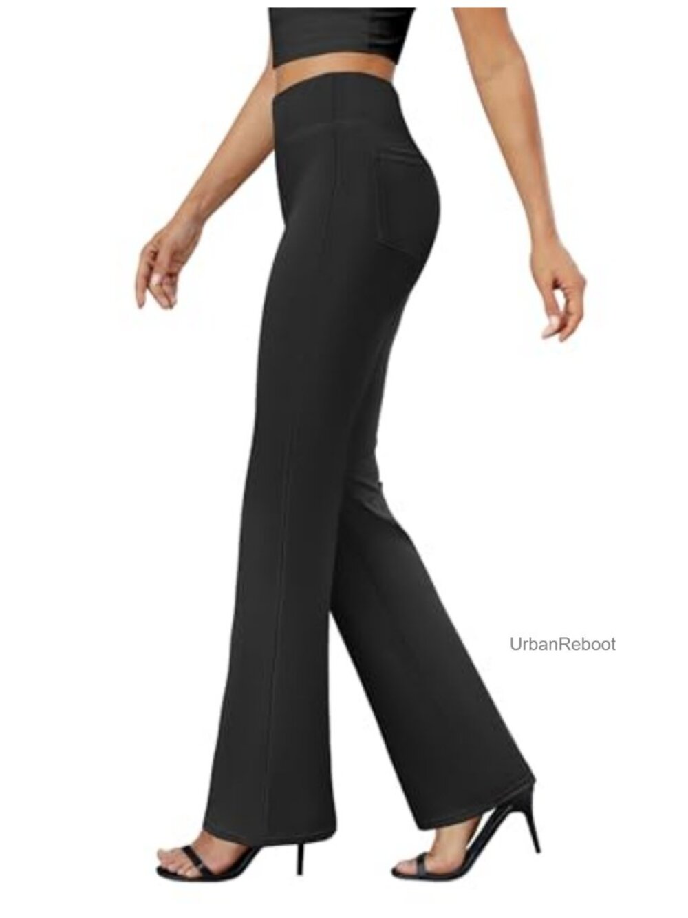 High Waist Bootcut Dress Pants with Pockets Stretchy Pull On Trousers